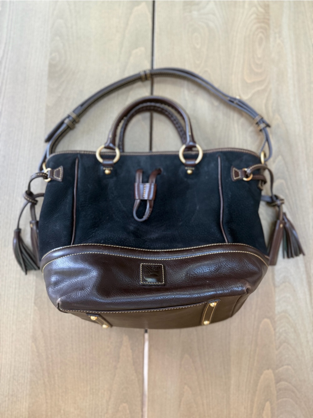 Dooney & Bourke Black Brown Leather Bag